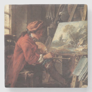 The Painter in His Studio (by François Boucher) Stone Coaster