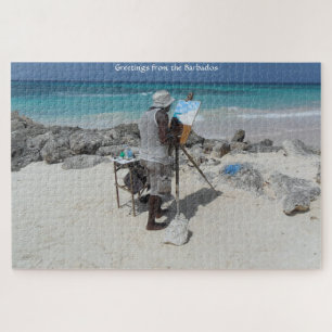 The Painter on the Beach Barbados. Jigsaw Puzzle
