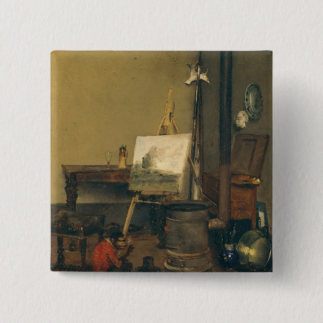 The Painter's Monkey 15 Cm Square Badge (Front)
