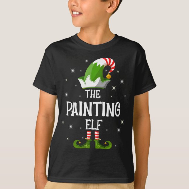 The Painting Elf Family Matching Christmas T-Shirt (Front)