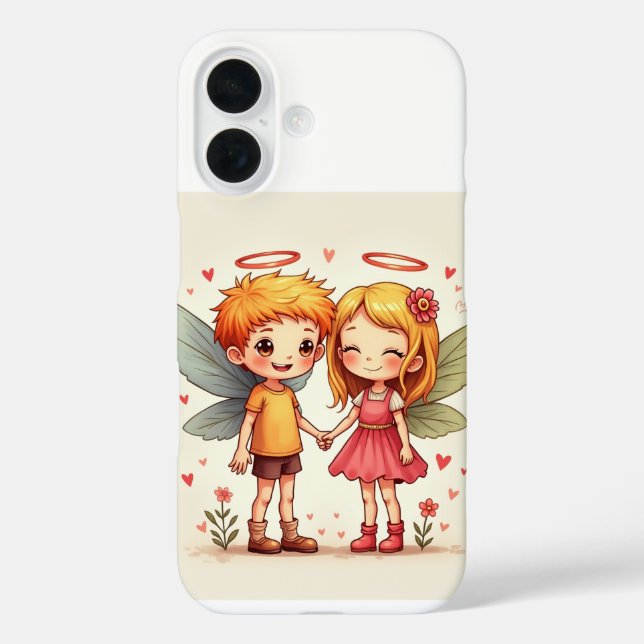 The pair of love fairy iPhone 16 Cases (Back)