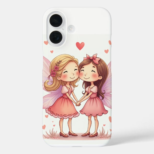 The pair of love fairy iPhone 16 Cases (Back)