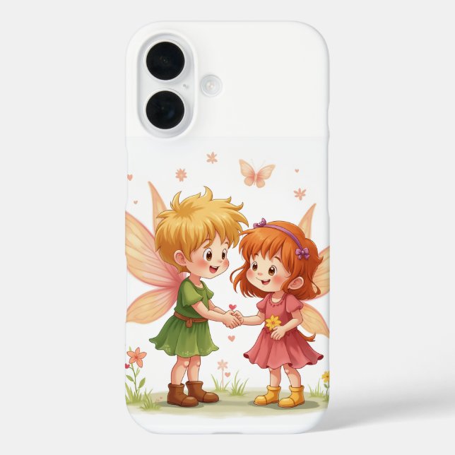 The pair of love fairy iPhone 16 Cases (Back)