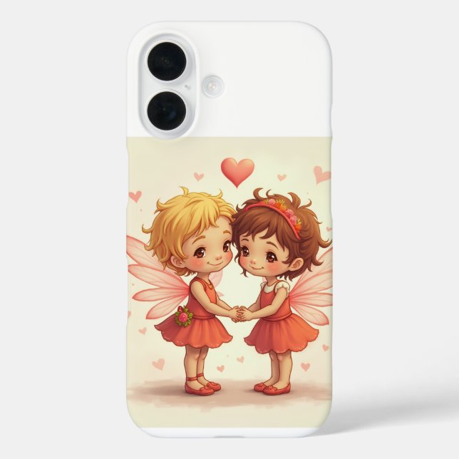 The pair of love fairy iPhone 16 Cases (Back)