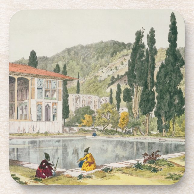 The Palace and Gardens of Ashref, Persia, plate 80 Coaster (Front)