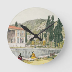 The Palace and Gardens of Ashref, Persia, plate 80 Round Clock