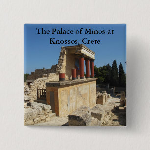 The Palace of Minos at Knossos, Crete, GREECE 15 Cm Square Badge