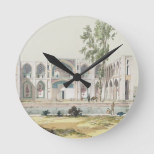 The Palace of Tchar-Bag at Isfahan, Persia, plate Round Clock