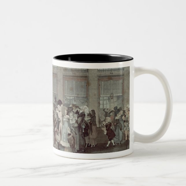 The Palais Royal Gallery's Walk, 1787 Two-Tone Coffee Mug (Right)