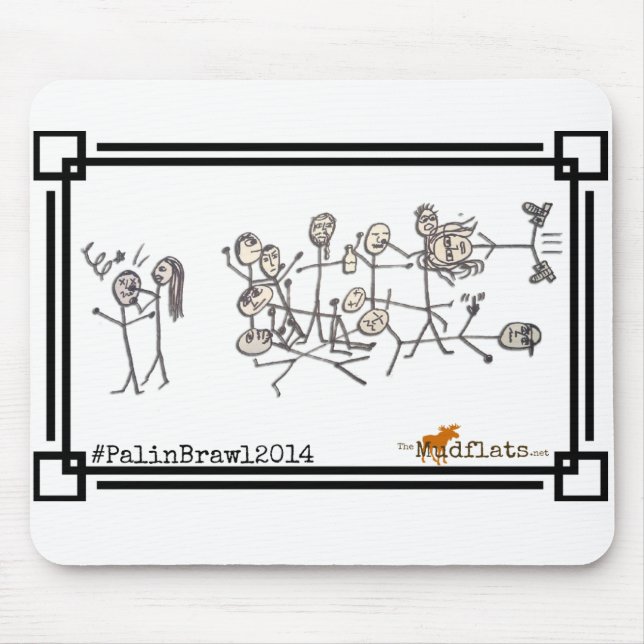 The Palin Brawl, by Jeanne Devon Mouse Pad (Front)