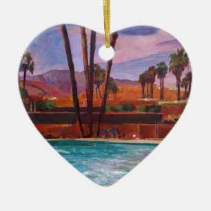 The Palm Springs Pool Ceramic Tree Decoration