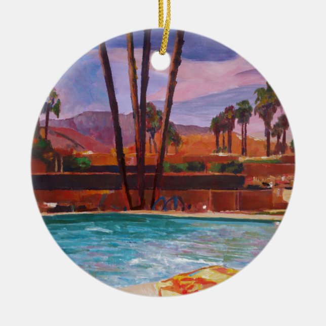 The Palm Springs Pool Ceramic Tree Decoration (Front)