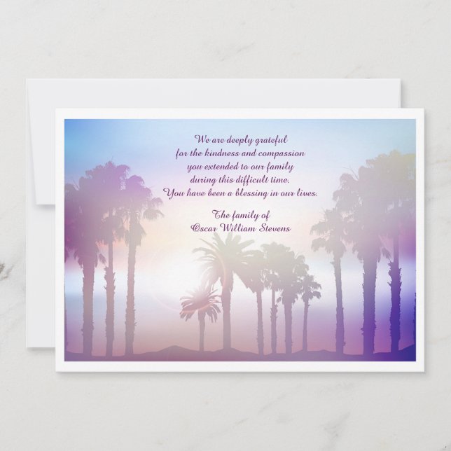 The Palms Bereavement Thank You Card (Front)