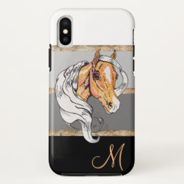 The Palomino (black gradient/gold stripes) iPhone X Case