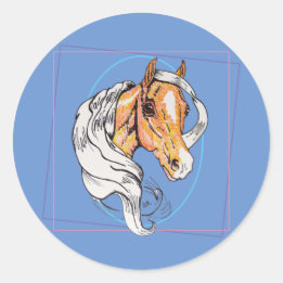 The Palomino (blue) Classic Round Sticker