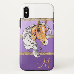 The Palomino (purple gradient/gold stripes) iPhone X Case