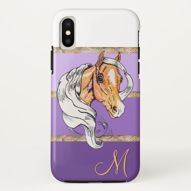 The Palomino (purple gradient/gold stripes) Case-Mate iPhone Case (Back)