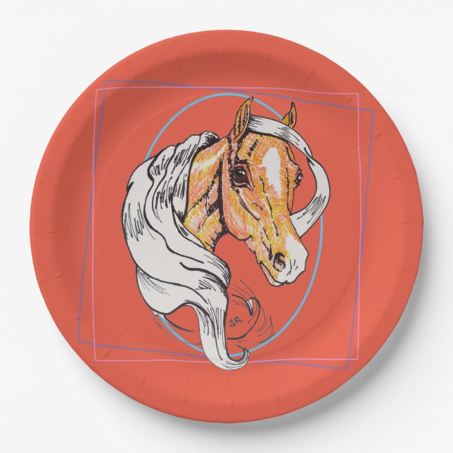 The Palomino (salmon) Paper Plate (Front)