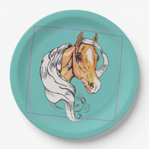 The Palomino (teal) Paper Plate