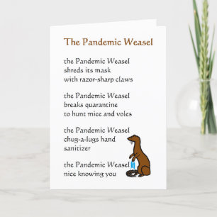 The Pandemic Weasel A Funny Thinking Of You Poem Thank You Card