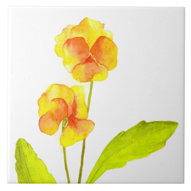 'The Pansy Party' on a Ceramic Tile (IV) (Front)