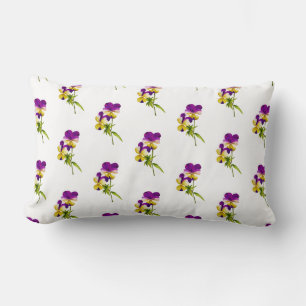 'The Pansy Party' on a Lumbar Pillow (I)