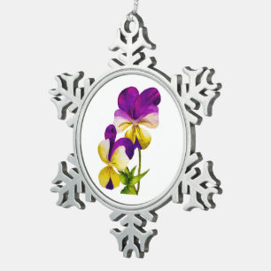 'The Pansy Party' on a Pewter Ornament (I)