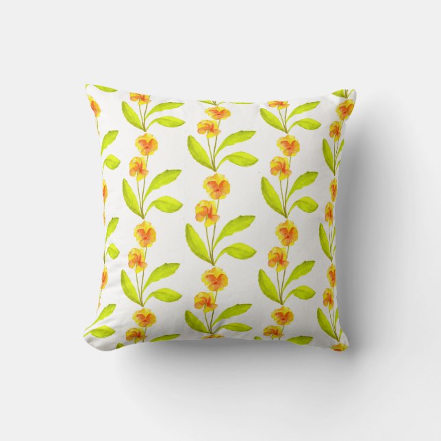 'The Pansy Party' on a Throw Pillow (IV) (Front)