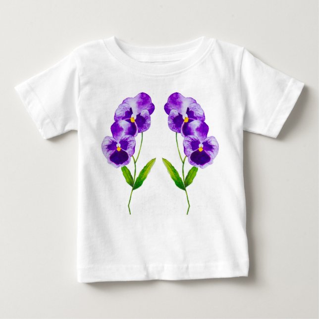 'The Pansy Party' on a Toddler Ruffle Tee (III) (Front)