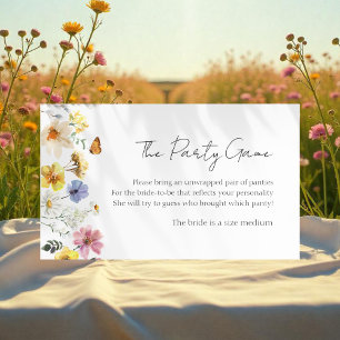The Panty Game   Wildflower Boho Bridal Shower Enclosure Card