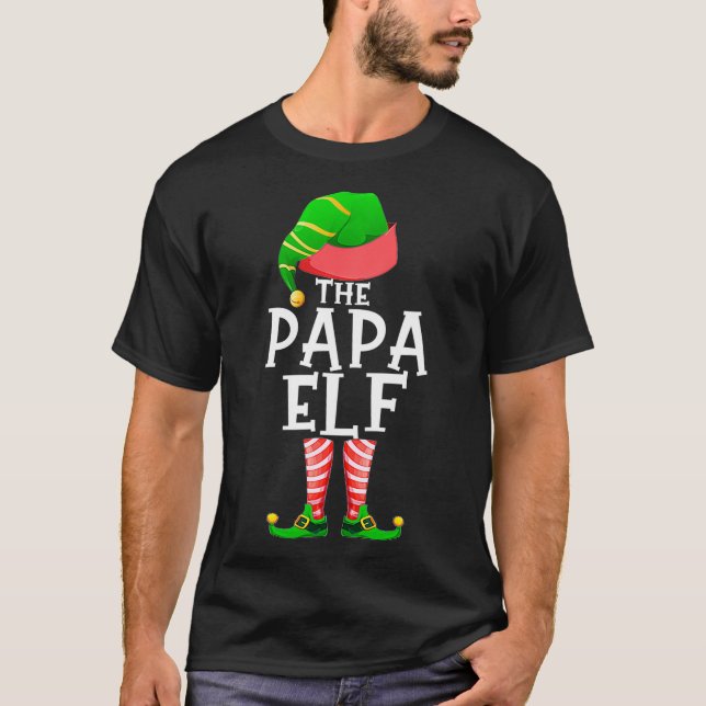 The PAPA Elf Matching Family Group Christmas Party T-Shirt (Front)