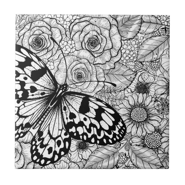 The paper kite garden ceramic tile (Front)