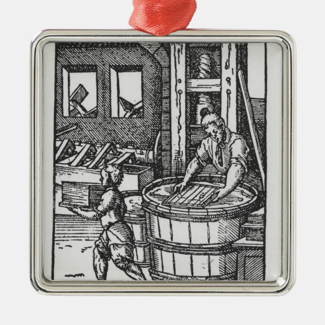 The Paper Maker Metal Ornament (Front)