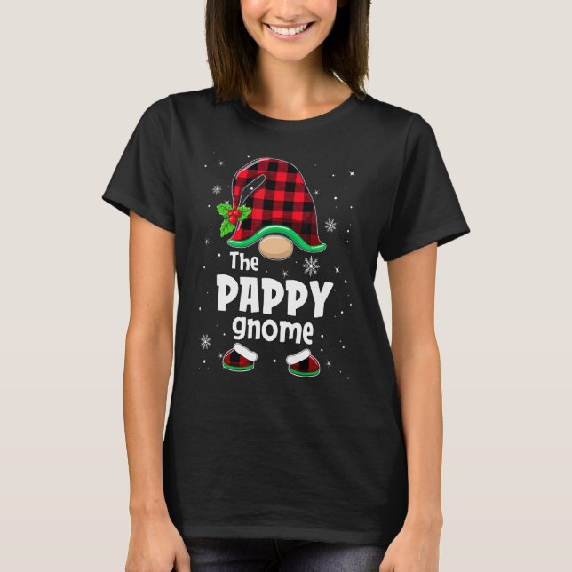 The Pappy Gnome Buffalo Plaid Christmas Matching F T-Shirt (Front)
