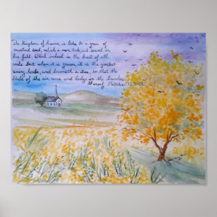 The Parable of the Mustard Seed Watercolor Poster
