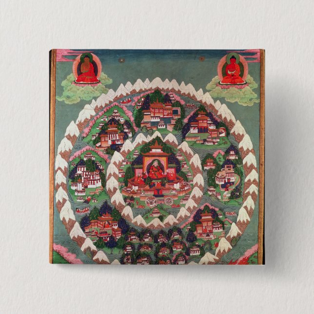 The Paradise of Shambhala, Tibetan Banner 15 Cm Square Badge (Front)