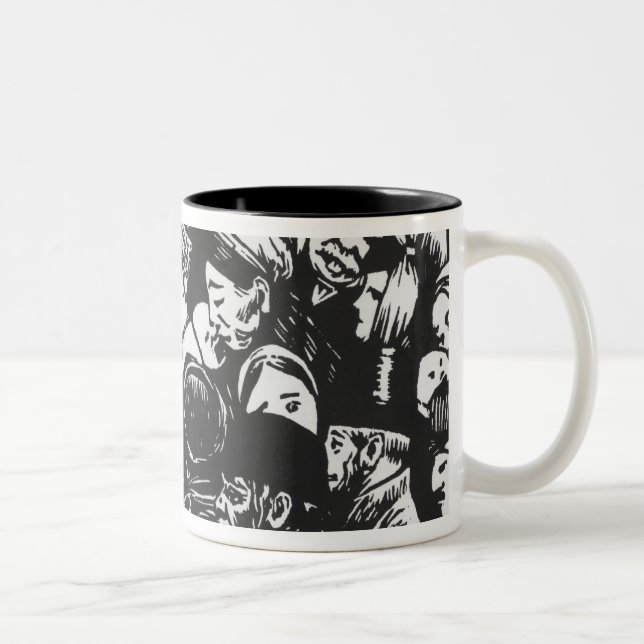 The Paris crowd, 1892 Two-Tone Coffee Mug (Right)