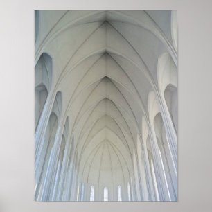 The parish church and landmarks of Reykjavik Poster