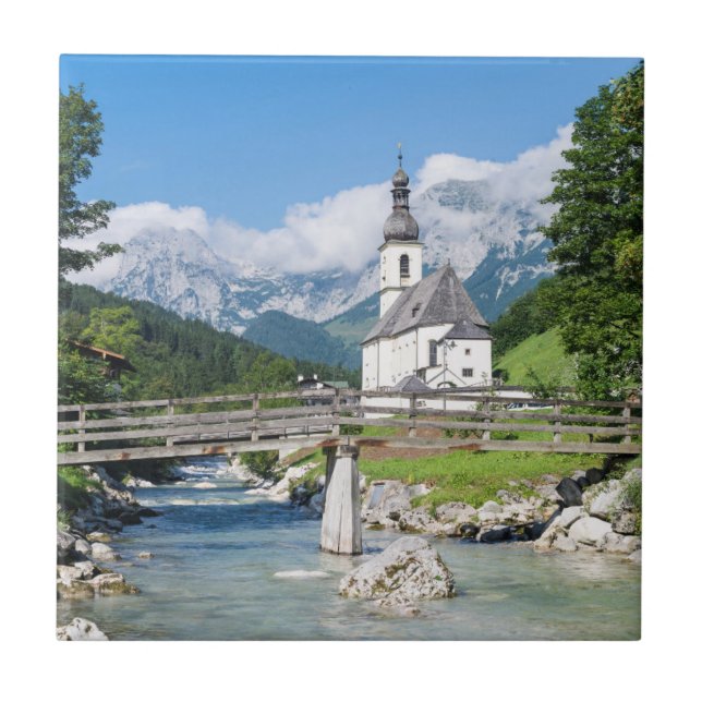 The parish church of Ramsau Ceramic Tile (Front)