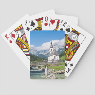 The parish church of Ramsau in Bavaria, Germany Playing Cards