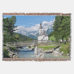 The parish church of Ramsau Throw Blanket