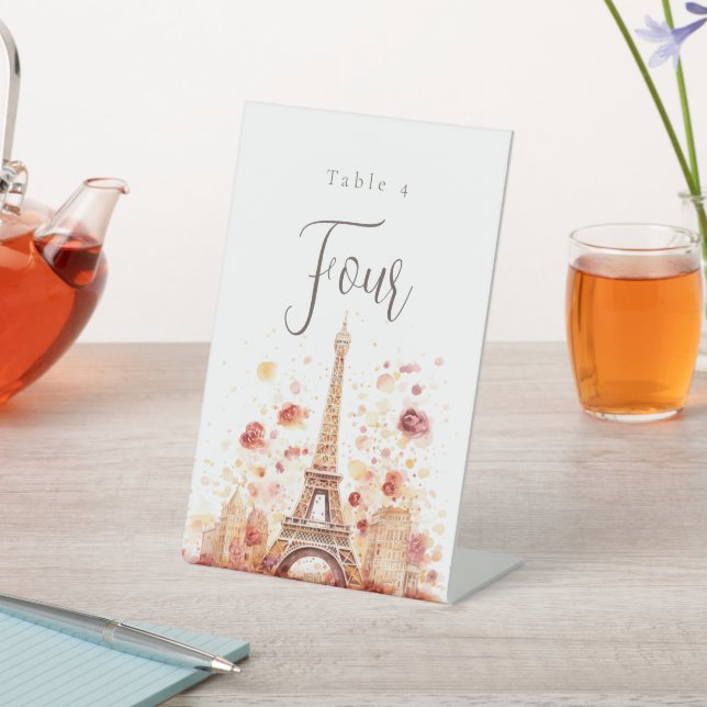 The Parisienne Wedding Table Number Pedestal Sign (In SItu)