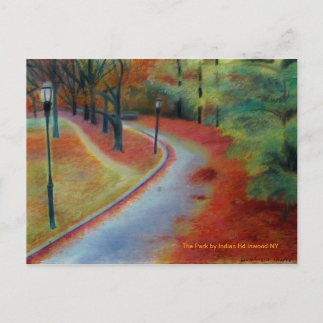 The Park By Indian Rd Inwood NY Postcard (Front)