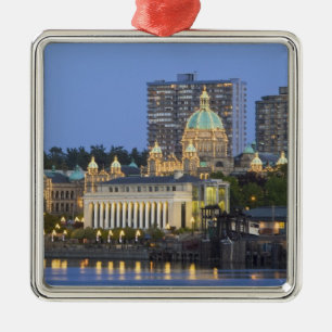 The Parliament Buliding lit up at the inner Metal Ornament