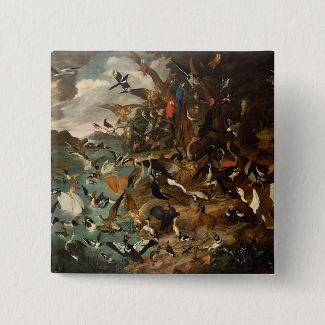 The Parliament of Birds 15 Cm Square Badge (Front)