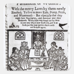 The Parliament of Women, 1656 Square Sticker