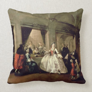 The Parlour of the San Zaccaria Convent (oil on ca Cushion