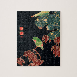 The Paroquet Colourful Bird Japanese illustration Jigsaw Puzzle