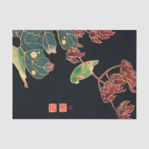 The Paroquet Colourful Bird Japanese illustration Tissue Paper