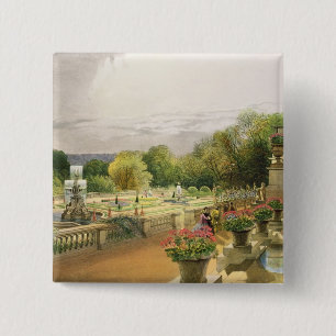 The Parterre, Harewood House near Leeds, pub. by T 15 Cm Square Badge